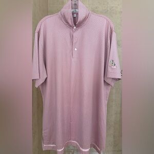 Peter Millar Pink Patterned Golf Shirt w/TwinEagles GC logo